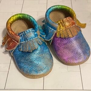 Freshly Picked Metallic Prism Moccasins, size 2